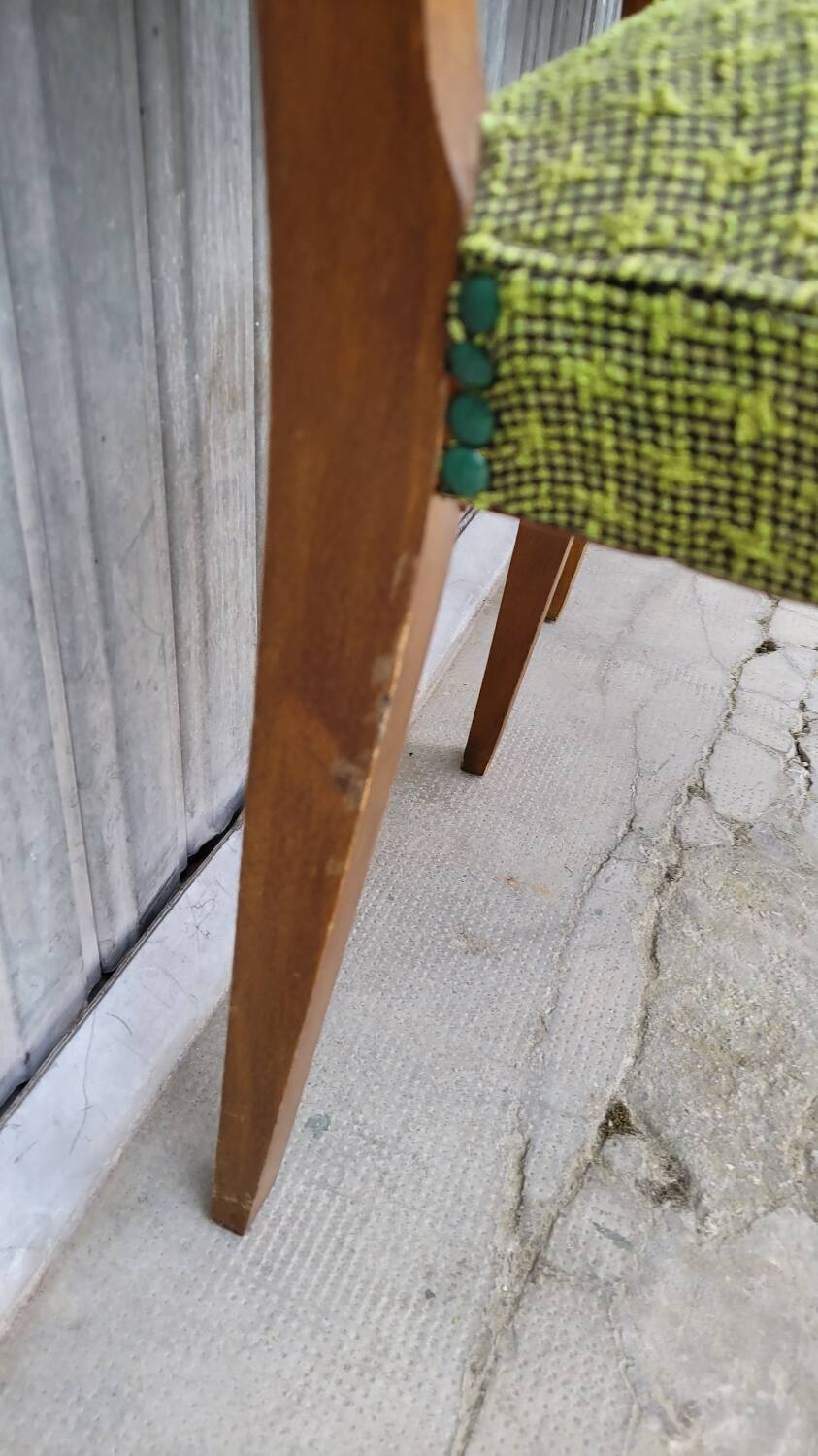 Pair of vintage bridge armchairs 1950s designer compass feet