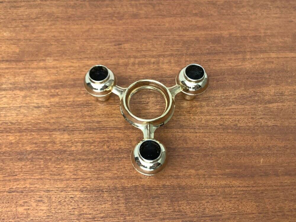 Modular atomic stackable metal candlestick by Quist, 1970s vintage.