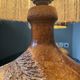 Pair of vintage Vallauris scarified seagrass stoneware lamps and rope lampshade