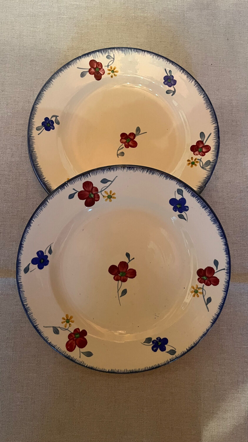 Set of 4 dessert plates Digoin Sarreguemines old