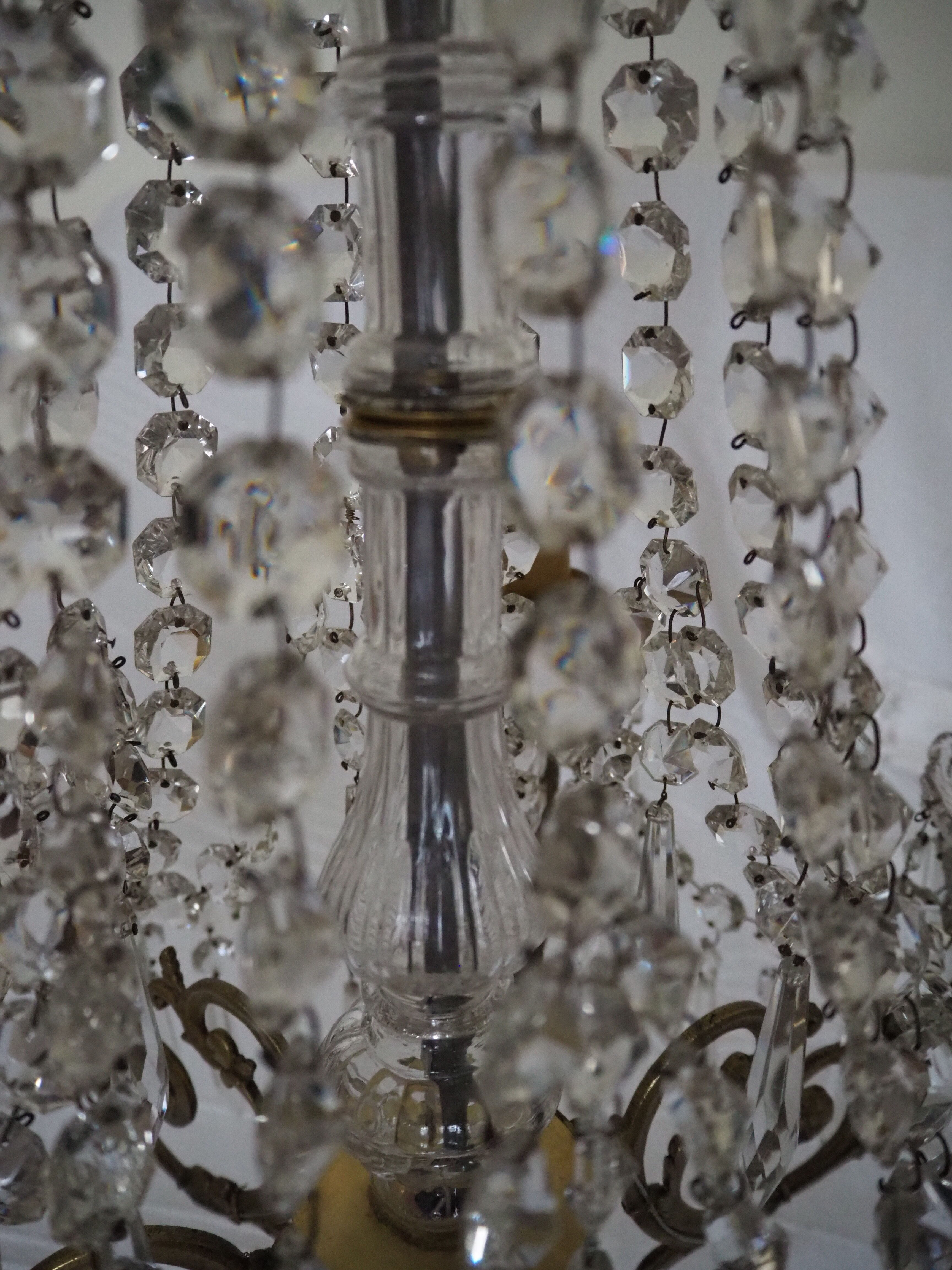 Napoleon III chandelier with crystal pendants, signed Portieux 19th century