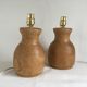 Pair of turned wooden bedside lamp legs