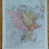 Old geographical map of Asia Larousse