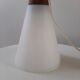 Suspension lamp Louis Kalff 60s teak and opaline