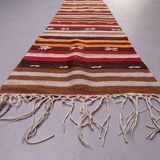 Old Turkish narrow Kilim Runner 410x63 cm shabby chic, vintage kelim