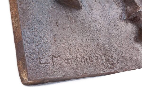 Plaque de cheminée en fonte. Signée ''L. Martinez'' . Fonderie Stern Circa 19