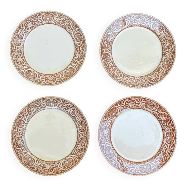 Lot de 4 assiettes à dessert Creil & Montereau – modèle Labrador