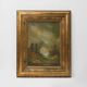 Signed Oil painting of a Landscape in Giltwood Frame, Belgium 1940s