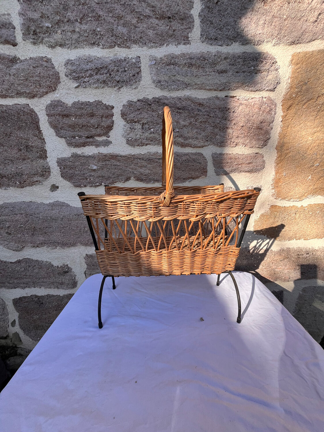 Wicker magazine rack