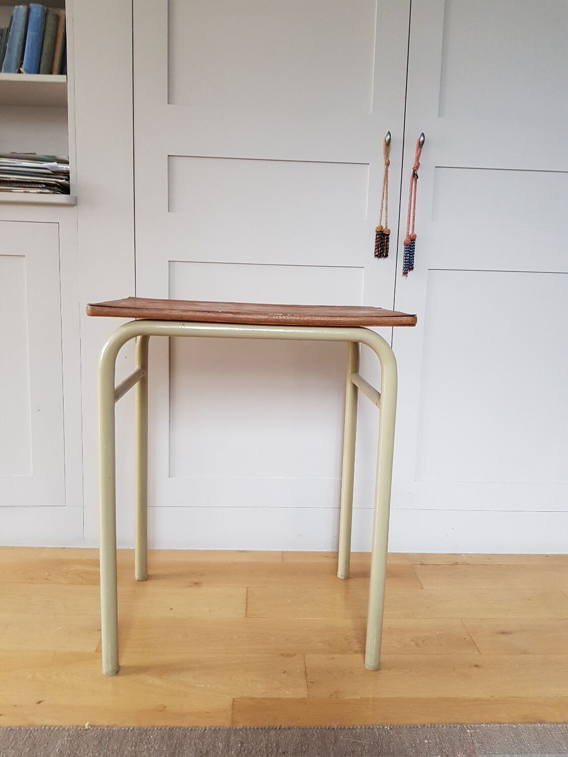 Wood and metal school desk
