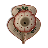 Candle holder or cellar rat in polychrome earthenware