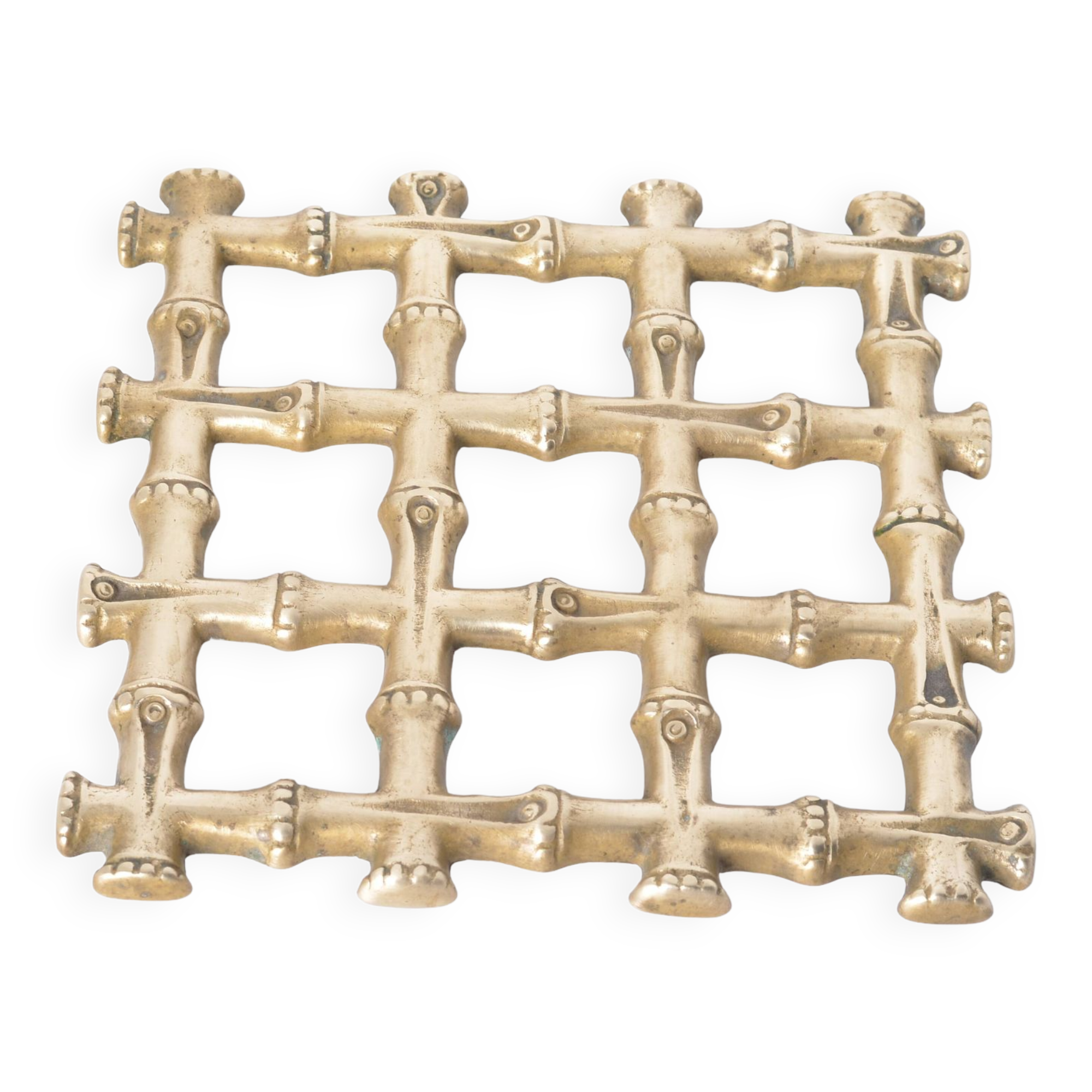 Brass imitation bamboo trivet