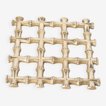 Brass imitation bamboo trivet