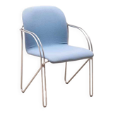 Blue and chrome 'Neon Light' armchair by Alfred Homann