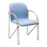 Blue and chrome 'Neon Light' armchair by Alfred Homann