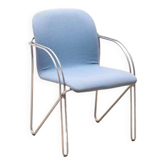 Fauteuil 'Neon Light' bleu et chrome par Alfred Homann