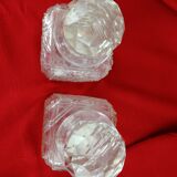 Paire de carafes en cristal de Baccarat ancien Diamant Pierreries