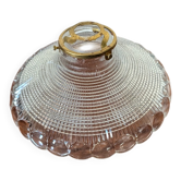 Moulded glass lampshade with concentric relief circa 1950