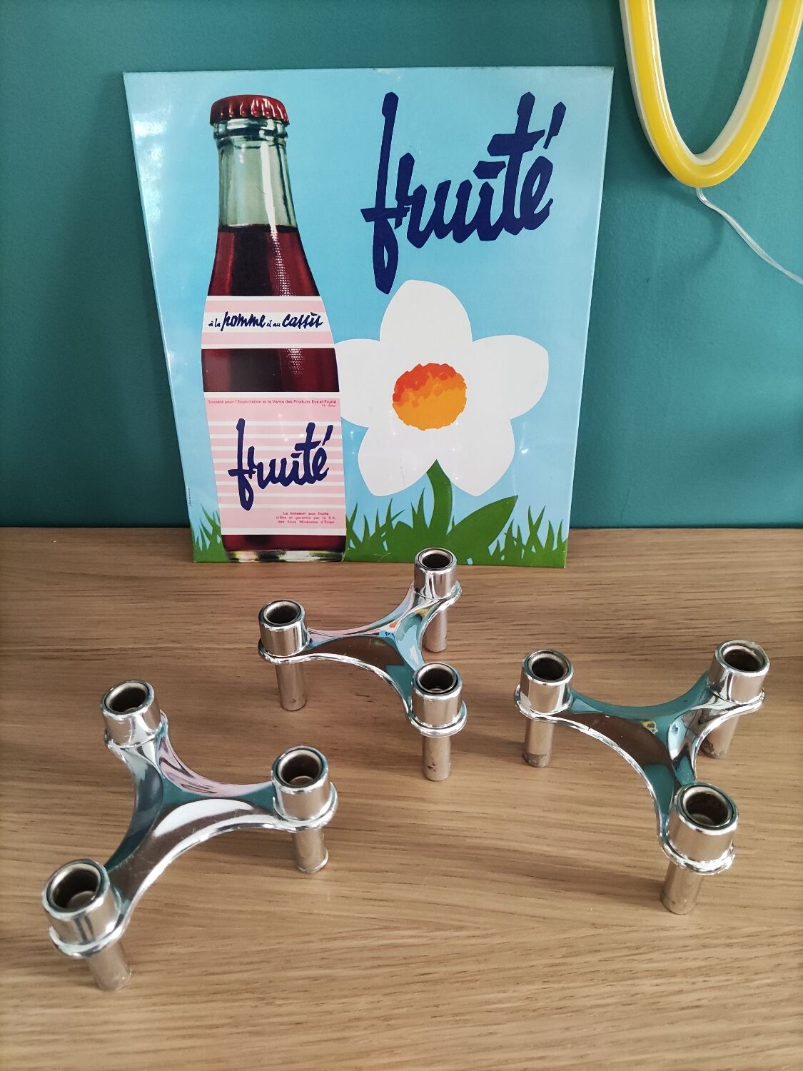 Set of 3 vintage candle holders