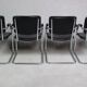Ensemble de 4 chaises de salon vintage tubulaire en acier