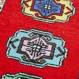 Handwoven Distressed Anatolian Red Runner Carpet 80 cm x 371 cm