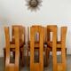 Set of 6 solid elm chairs 70s vintage Seltz design