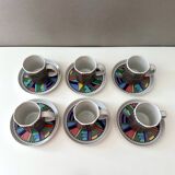 6 Rosenthal Szenario Metropol espresso cups + saucers, 90's