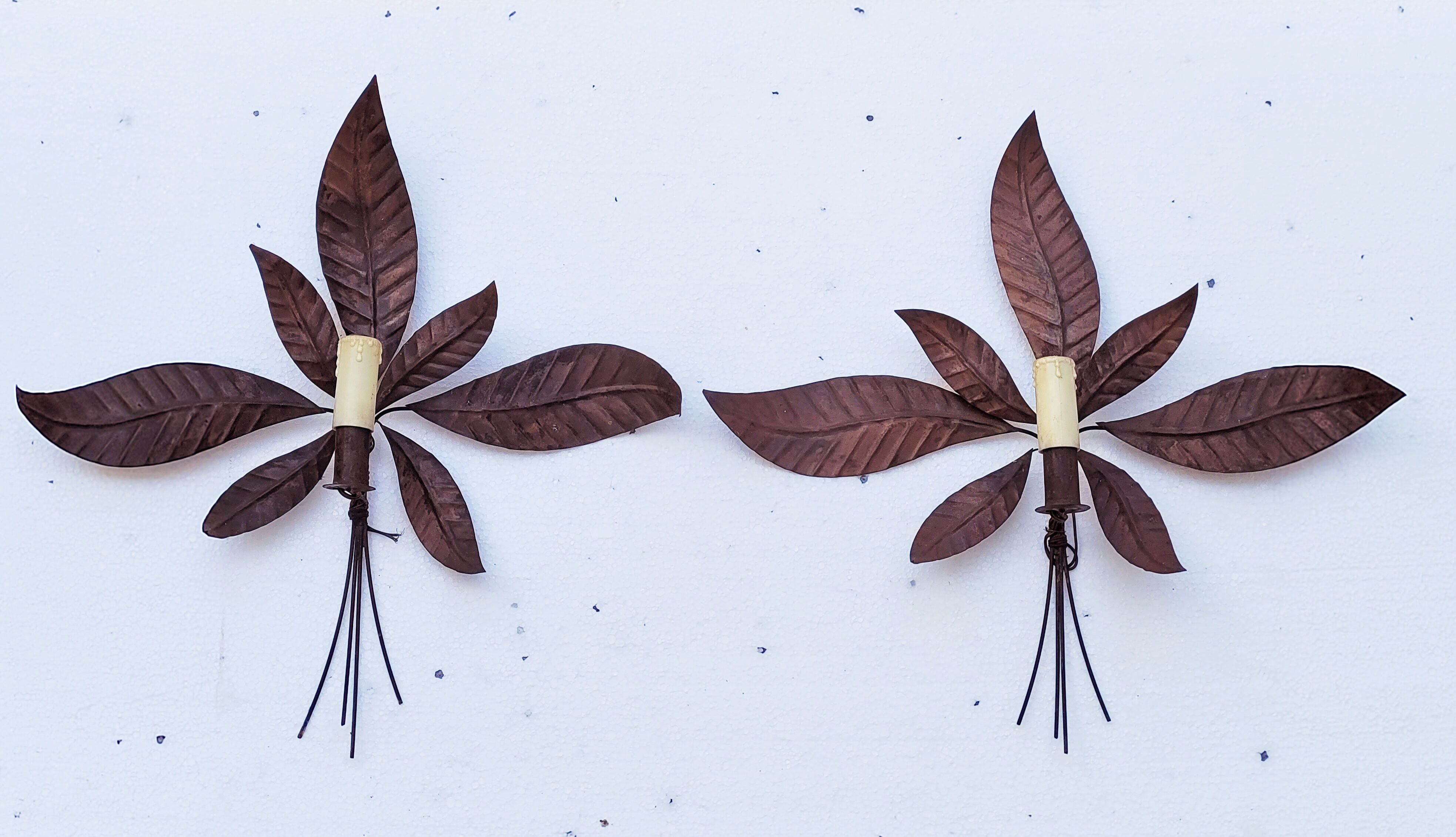 Pair of vintage metal sheets patinated around 1970'