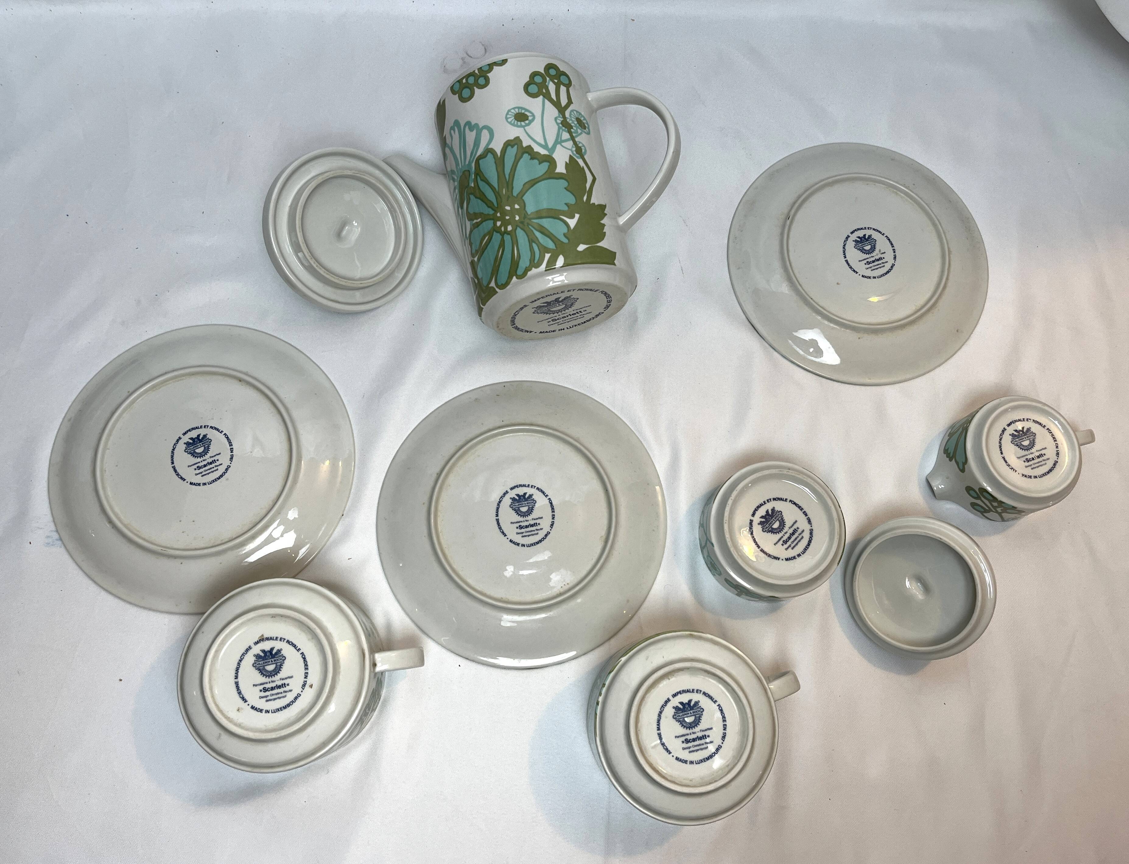 Vintage Villeroy & Boch Scarlett tea set circa 1960