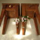 Pair of vintage country bedside tables oak and fir