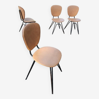 4 chaises simili cuir vintage