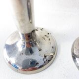 Pair of silver-plated metal candlesticks, 1930