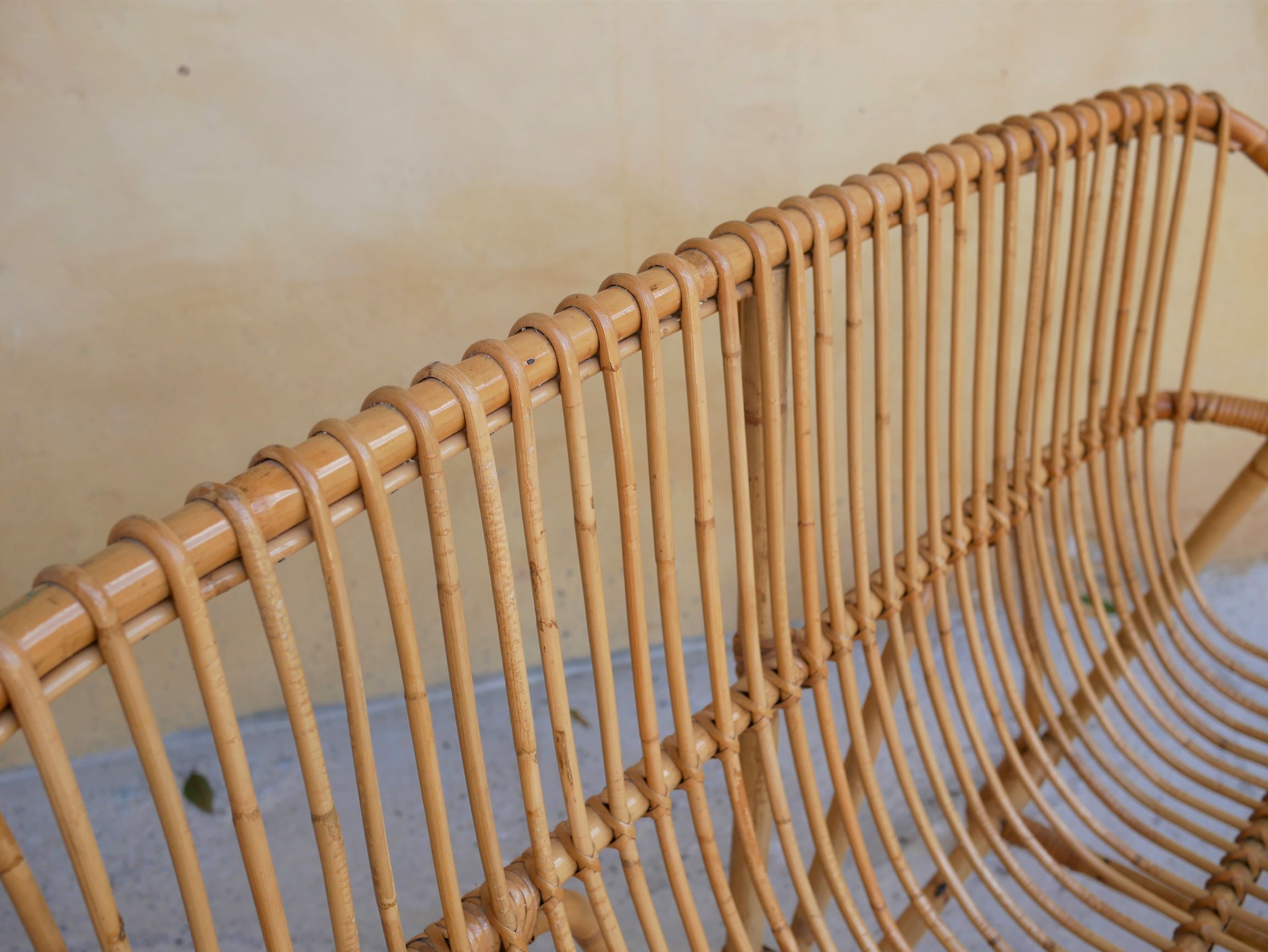 Vintage rattan bench