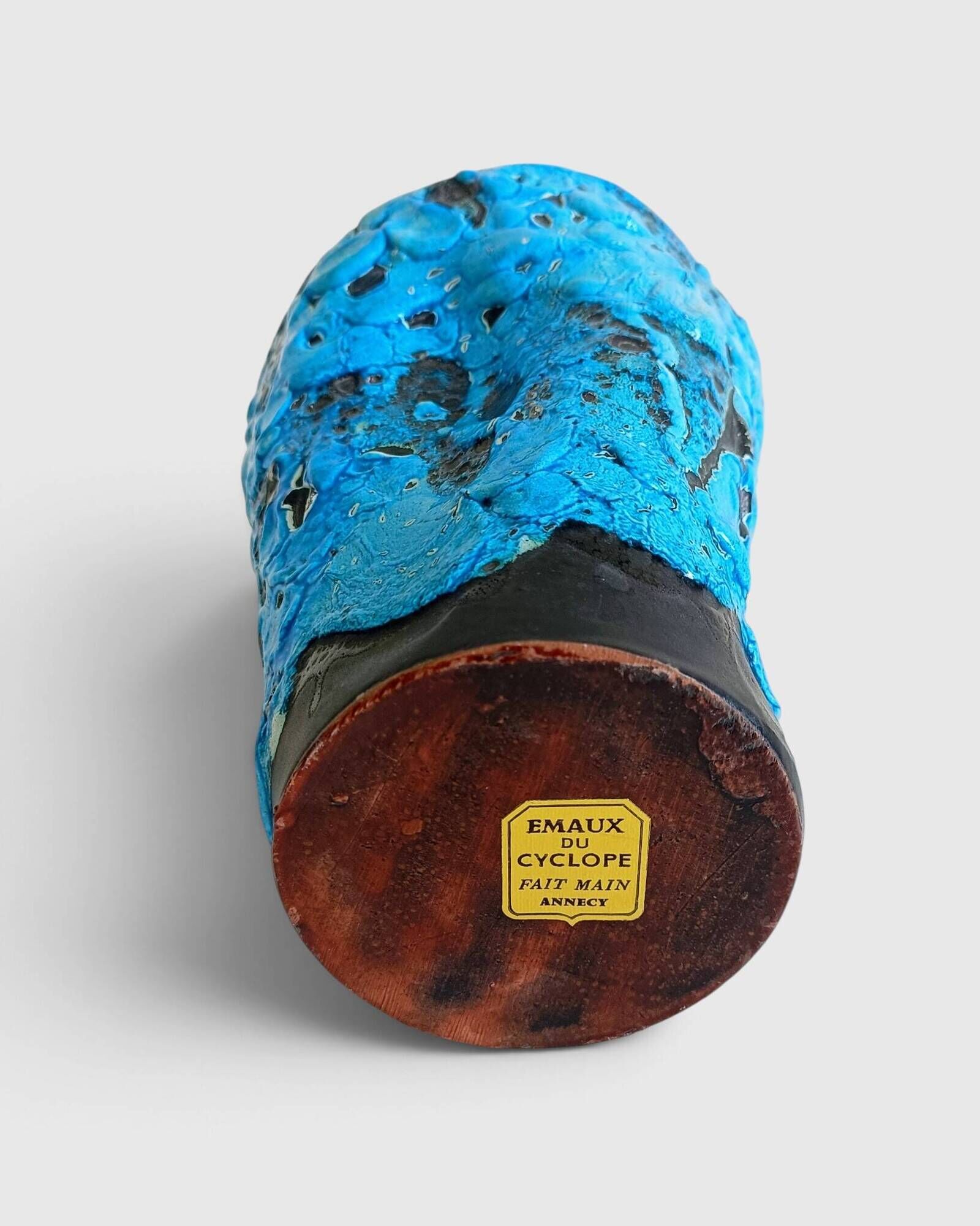 Charles Cart The Cyclops Blue Ceramic Vase, France, 1960s