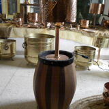 Rustic copper-style poser lamp in copper hammered steel