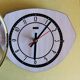 Vintage formica clock octagonal silent wall pendulum "FFR black white ash"