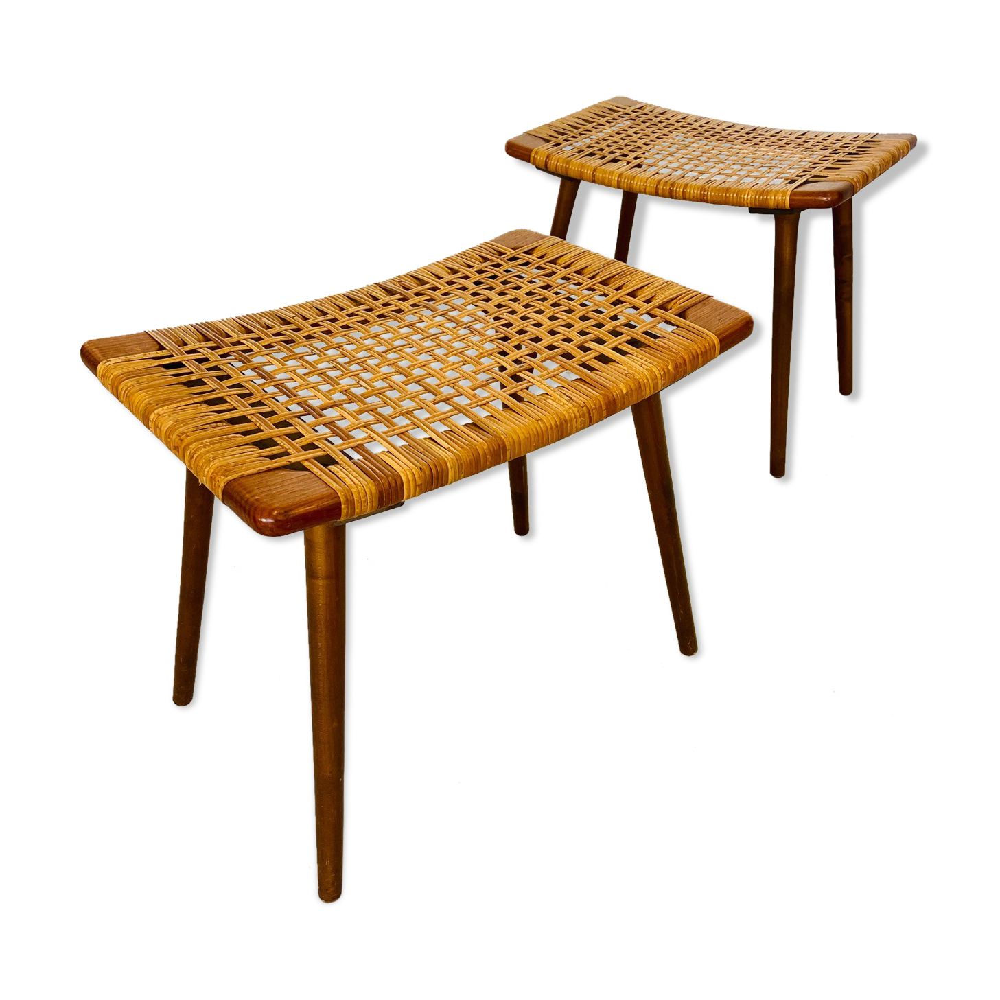 Vintage danish ottomans by Olholm Møbelfabrik