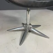 Alipes black swivel salon chair with chrome star base by Giorgetto Giugiaro for Gamma & Bross, Italy, contemporary, 85 × 70 × 60 cm