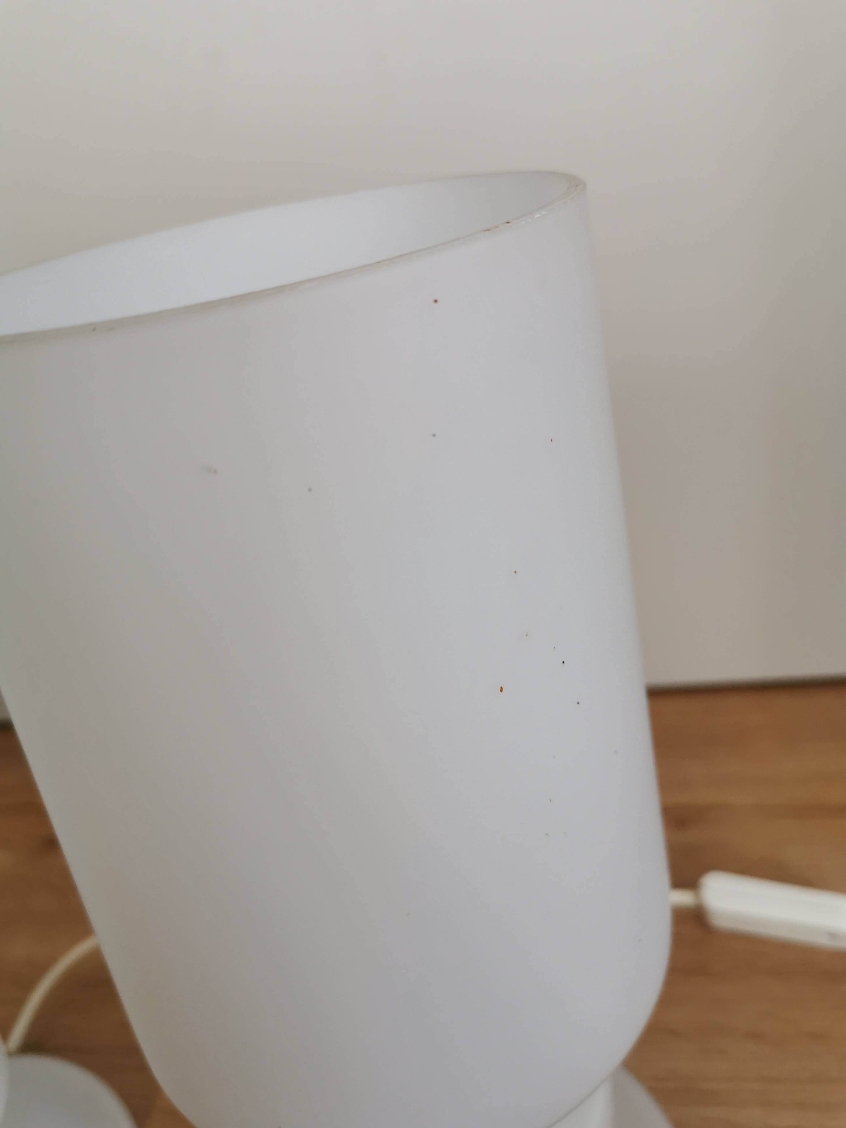 Set of 2 Vintage White Glass Table Lamp by Ivan Jakes, Czechoslovakia 1960s