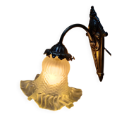 Art Nouveau wall light in bronze and glass - early 20th century