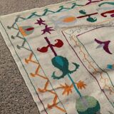 White blue multicoloured kilim suzani rug – 240x170 cm