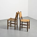 Paire de chaises modèle Bauche par Charlotte Perriand, circa 1950