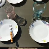 10 assiettes dessert porcelaine décor fleurs Melitta