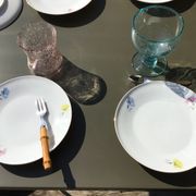 10 plates dessert porcelain decoration flowers 50's melitta