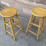 pair of wooden bar stools 1960