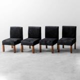 set di quattro sedie velluto legno anni '70 vintage modernariato