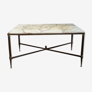 Brass and marble coffee table vintage 60s