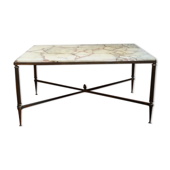 Brass and marble coffee table vintage 60s