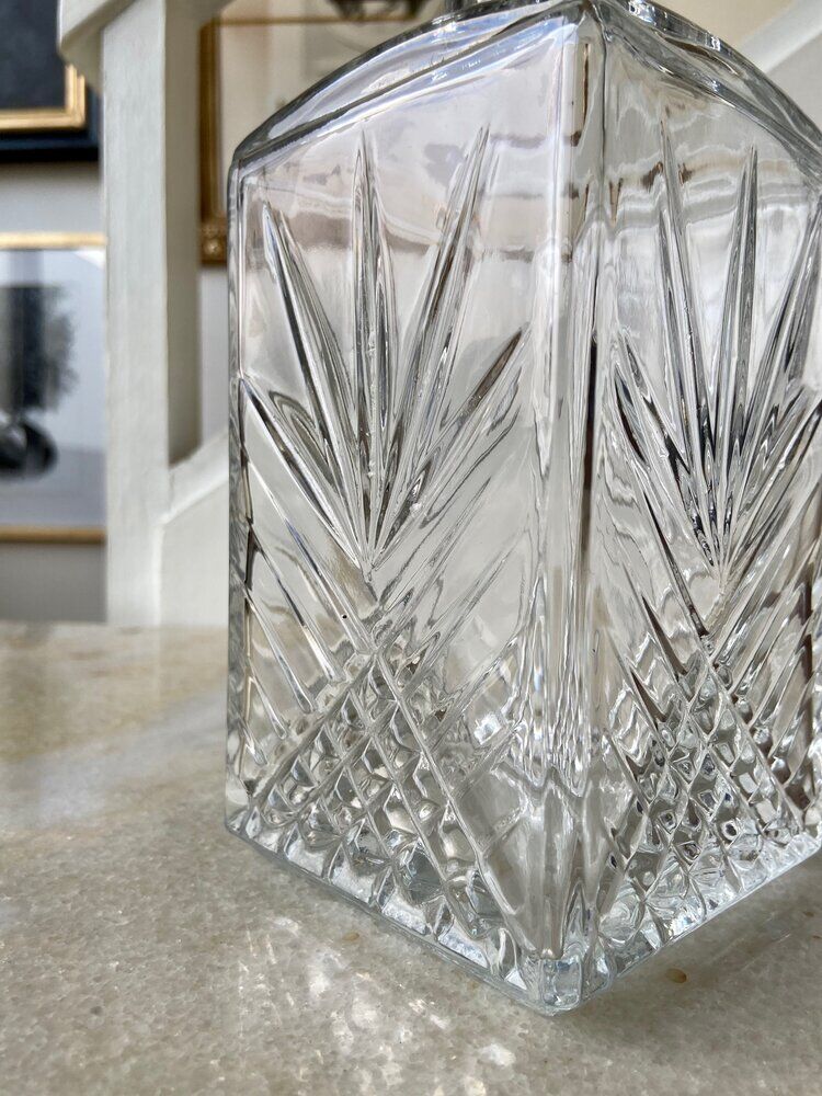 Chiseled glass carafe