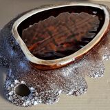 Large Vallauris leaf cutter in fat lava